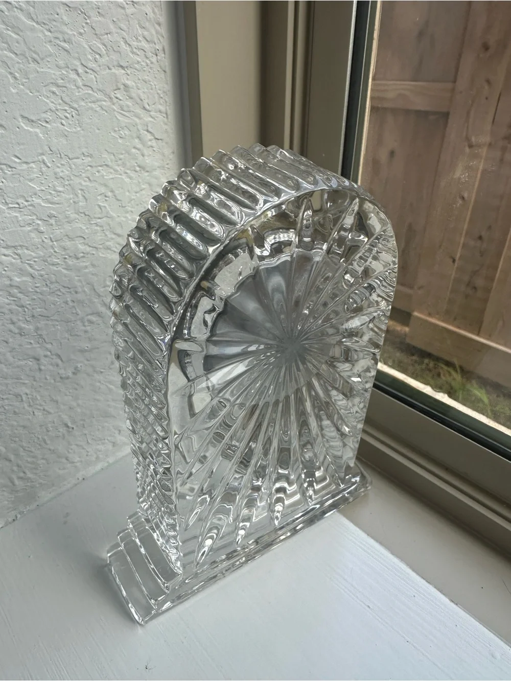 Crystal Mantel Clock with Gold Dial - Clear